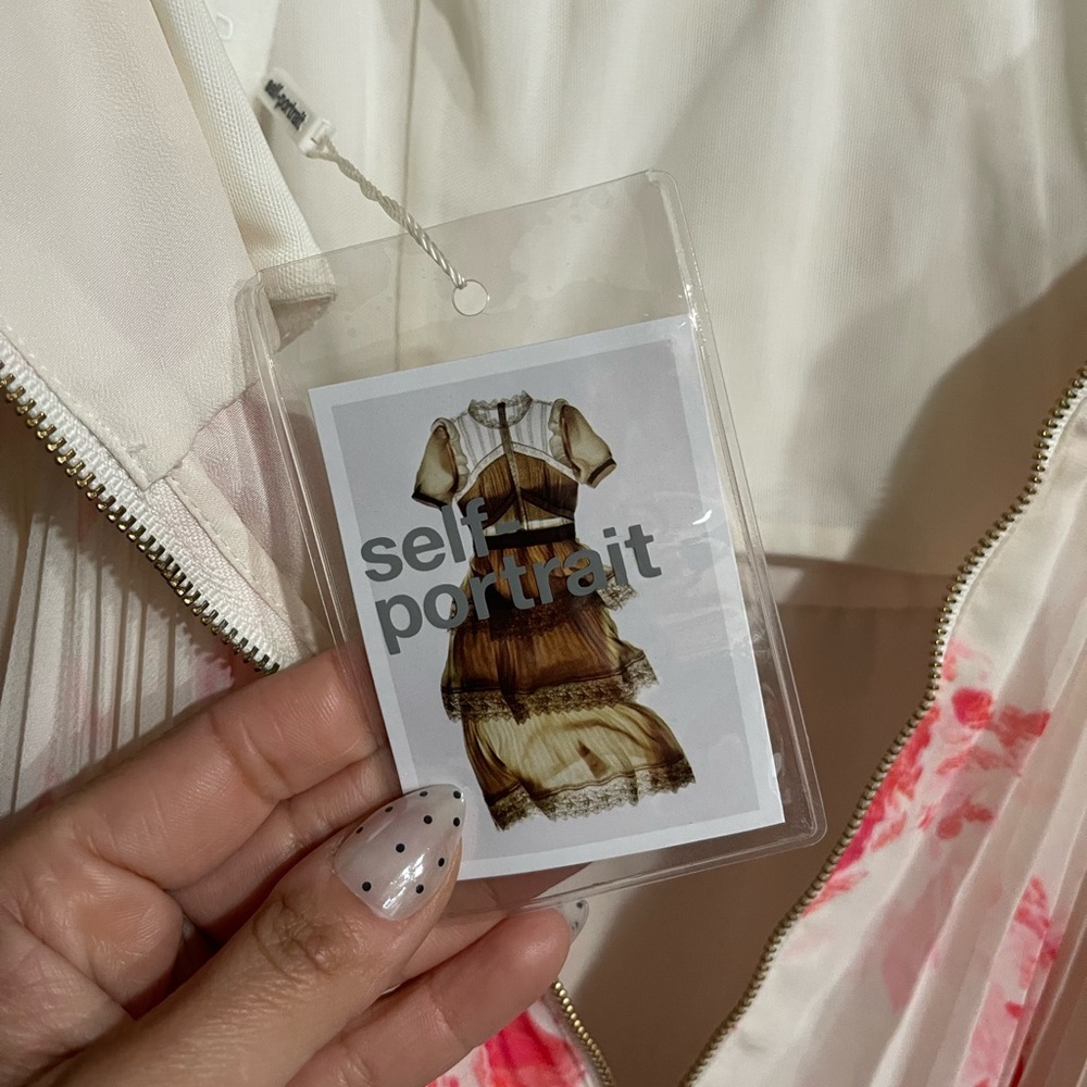 Self-Portrait | Floral Print Chiffon Tiered Midi Dress - Picture 6 of 11